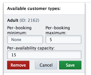 Updating per-booking min and max from an availability's settings