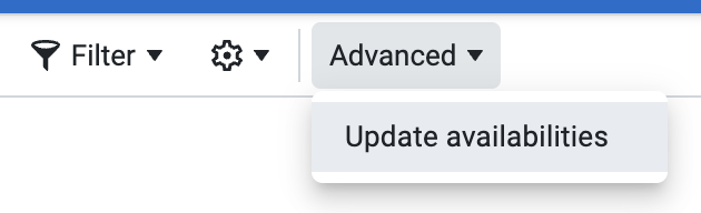 Advanced menu