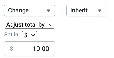 Changing price