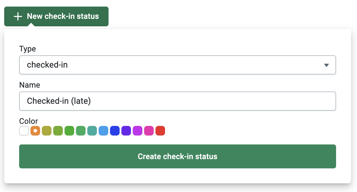 creating a new check-in status