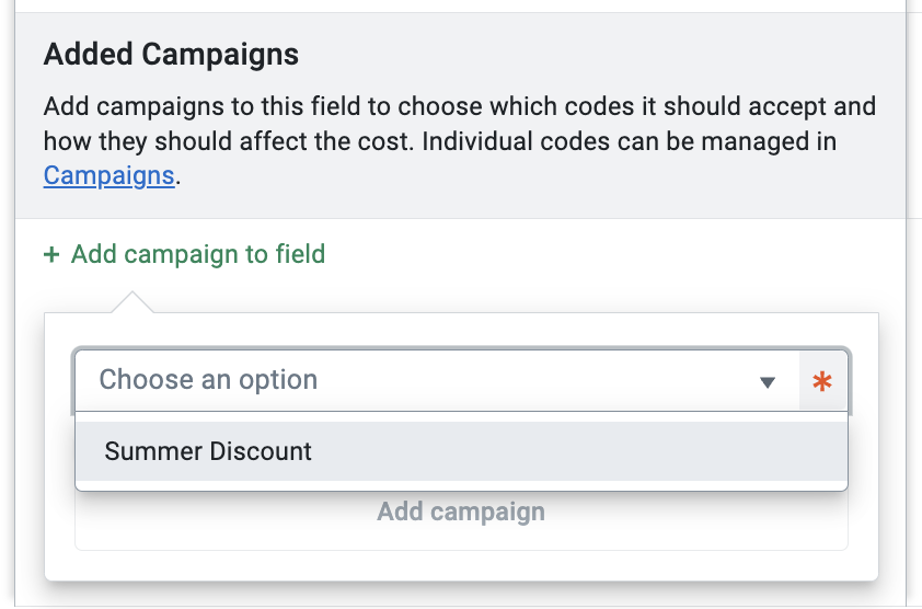 Selecting a campaign