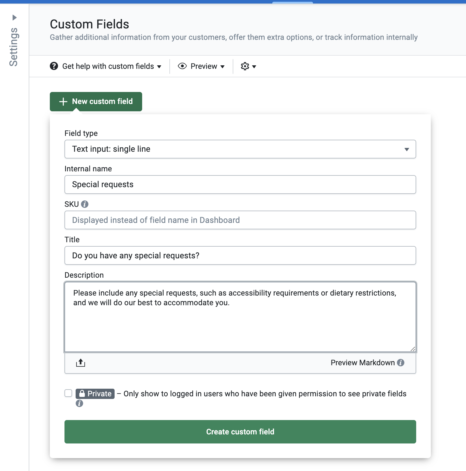 example of how to create a custom field