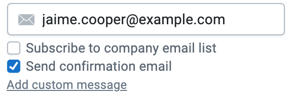 'Send confirmation email' setting