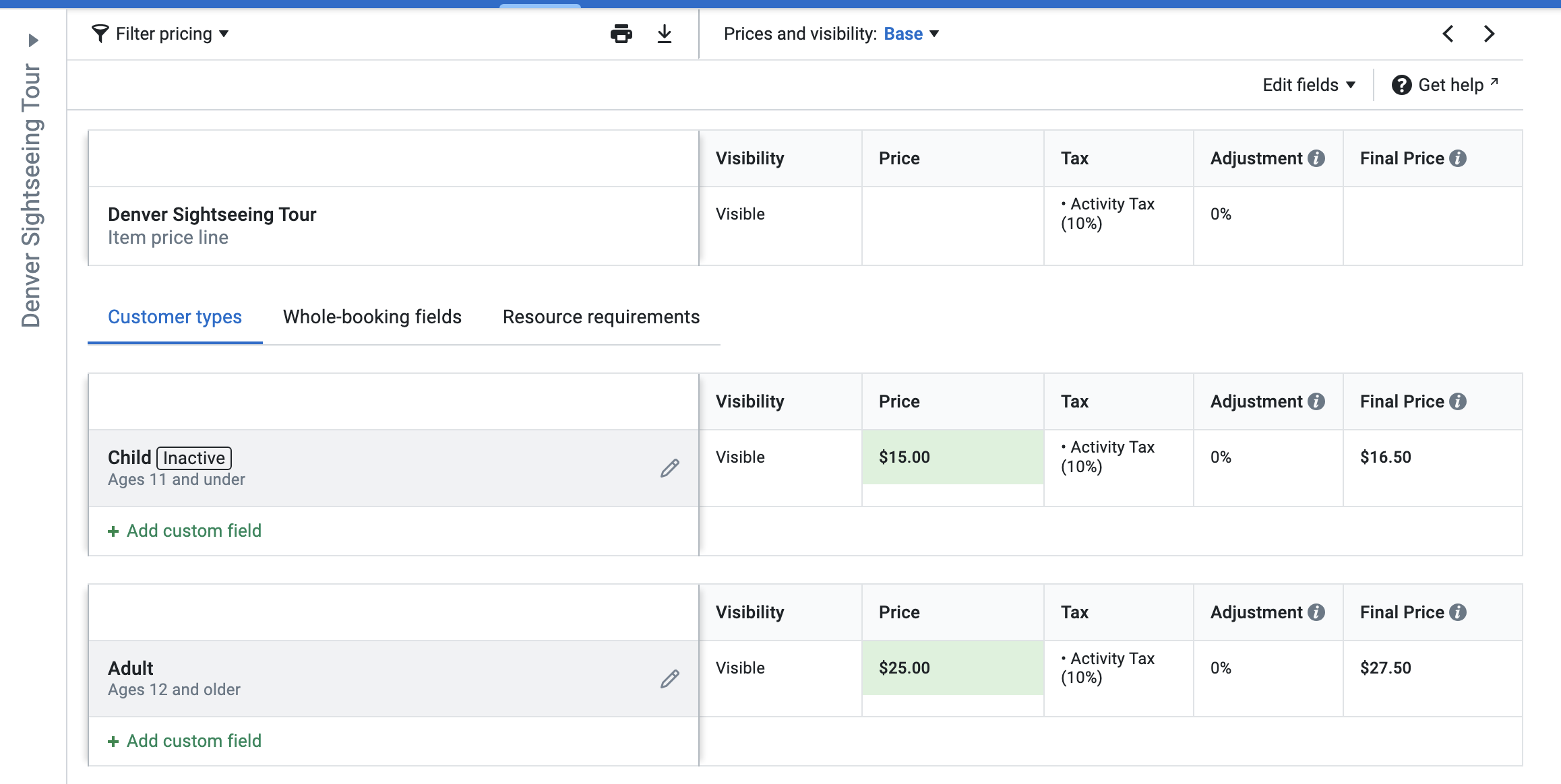 inactive customer types