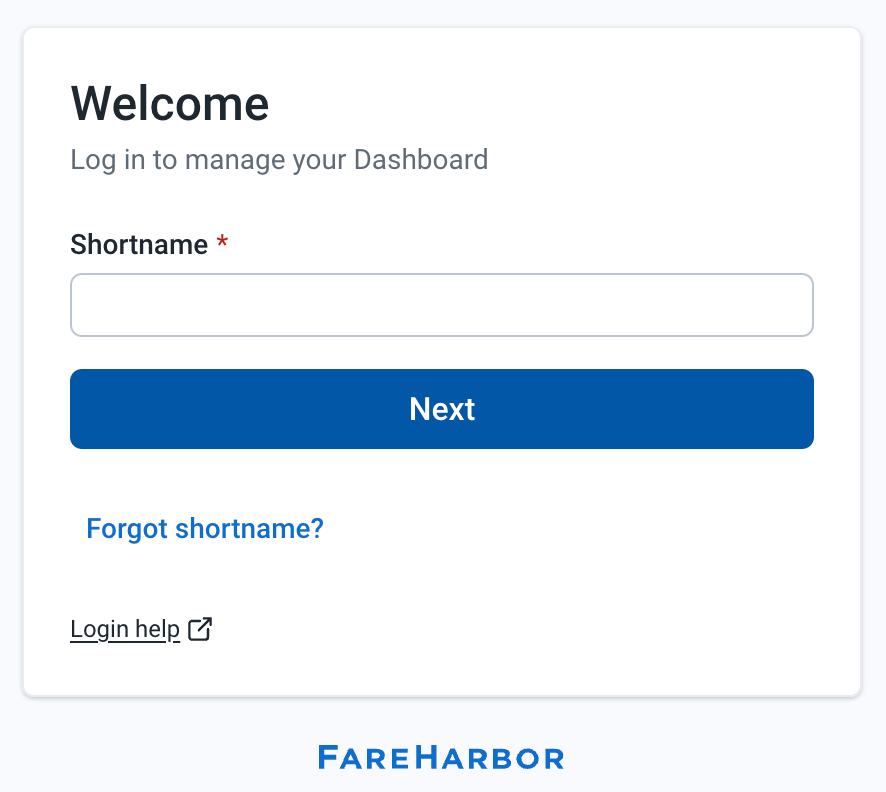 FareHarbor login page