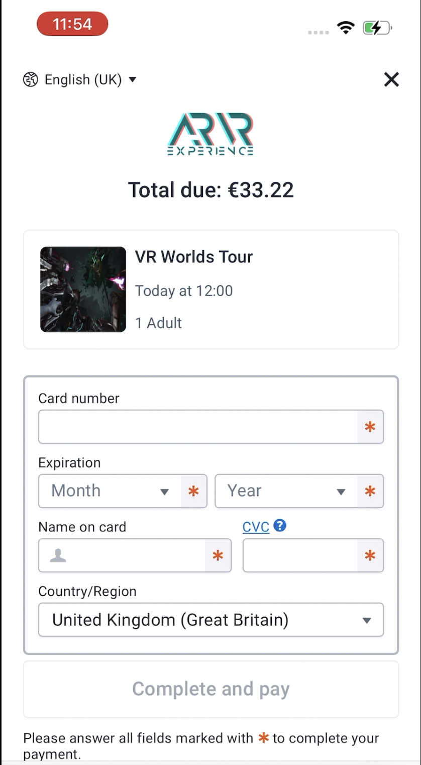 Dock-Payment-Details-Screen