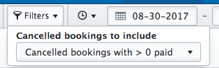 Cancelled bookings filter