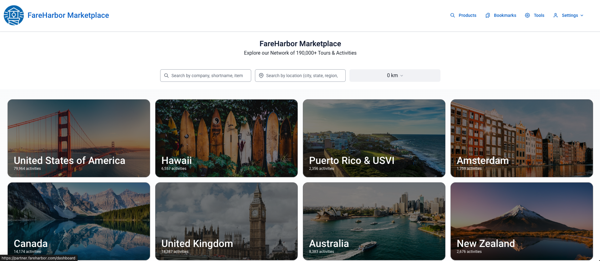 Marketplace homepage