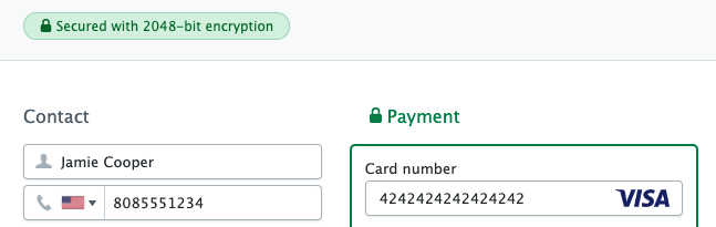 FareHarbor secure booking form